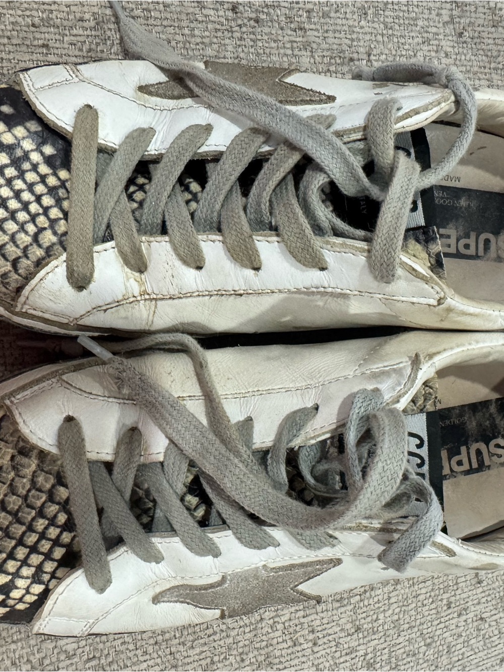 Golden Goose Kids White and Gray Star Sneakers
